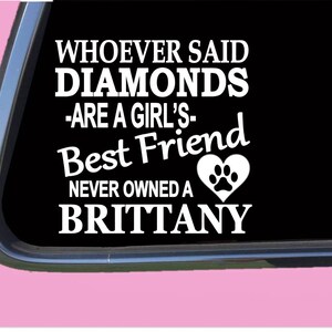 Brittany Spaniel Diamonds TP 451 Sticker  Decal rescue dog mom rescue pointer
