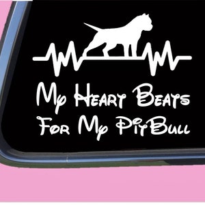 Pitbull Cropped Heart Beats for Lifeline TP 389  dog breed Decal Sticker