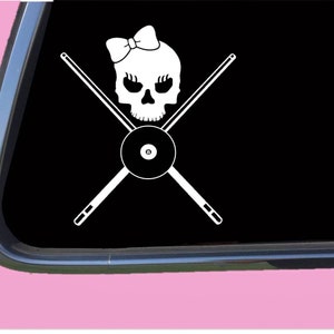 Pool Set Skull Girl Crossbones TP 562 vinyl  Decal Sticker billiards cue balls