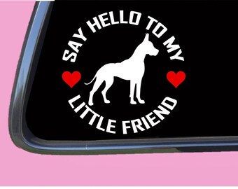 Great Dane crop Little Friend sticker TP 1016 vinyl  Decal dog