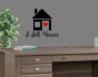 Real Estate Sticker Wall Decal TP 1168 vinyl Sticker I sell Houses course agent