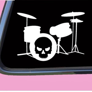 Drummer Boy Skull TP 424 vinyl Decal Sticker snare bass pedal drumset