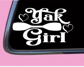 Yak Girl TP042 vinyl  Decal Sticker kayak oar