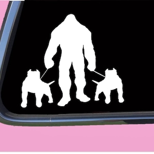 Bigfoot Walking Pitbulls TP 1261 Sticker  Decal sasquatch american bully pit