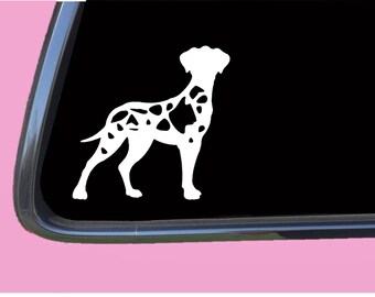 Harlequin Great Dane Uncropped TP 552 vinyl  Decal Sticker dog breed