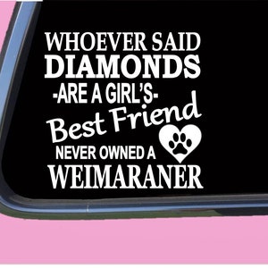 Weimaraner Diamonds TP 428 vinyl Decal Sticker dog breed bed toys