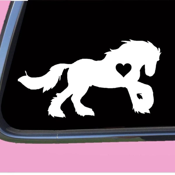 Gypsy Vanner Horse heart Sticker TP 1299 vinyl Decal