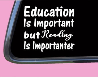 Reading Important TP096 vinyl  Decal Sticker library librarian book writer