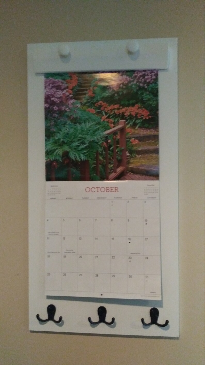 Calendar holder with hooks Etsy