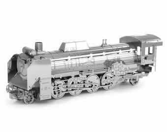 Stoomlocomotief Trein Voertuigen Ambachtelijk Metaal Modelbouwset 3D-puzzel Gadget Vaders Valentijnsdag Cadeau-idee Heren