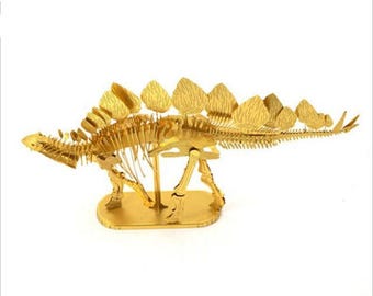 Dinosaurier Stegosaurus Skelett Goldene Handwerk Metall Model Kit 3D Puzzle Gadget Väter Valentinstag Geschenkidee Weihnachtstag Männer