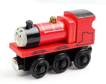 Tren de juguete de madera magnético James Thomas the Tank Engine & Friends, compatible con Brio, EE. UU. Lea la descripción