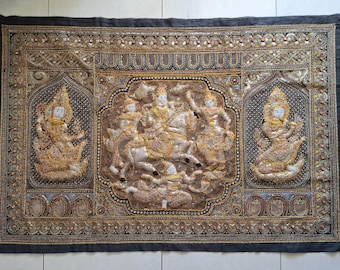 Vintage Framed Burmese Kalaga Textile Tapestry - Etsy