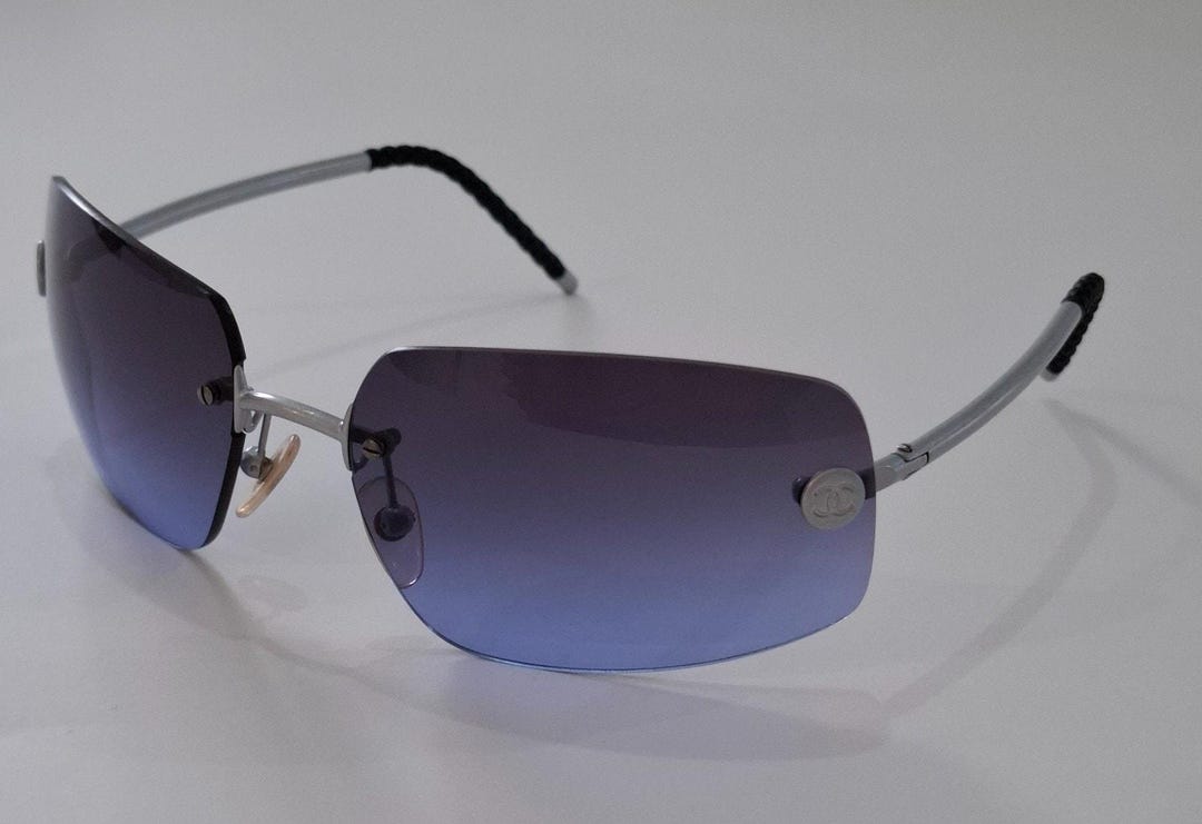 CHANEL リムレス サングラス 4035 c167/79 Vintage 90s Chanel Rimless Sunglasses 4035 C167/79 – Purple