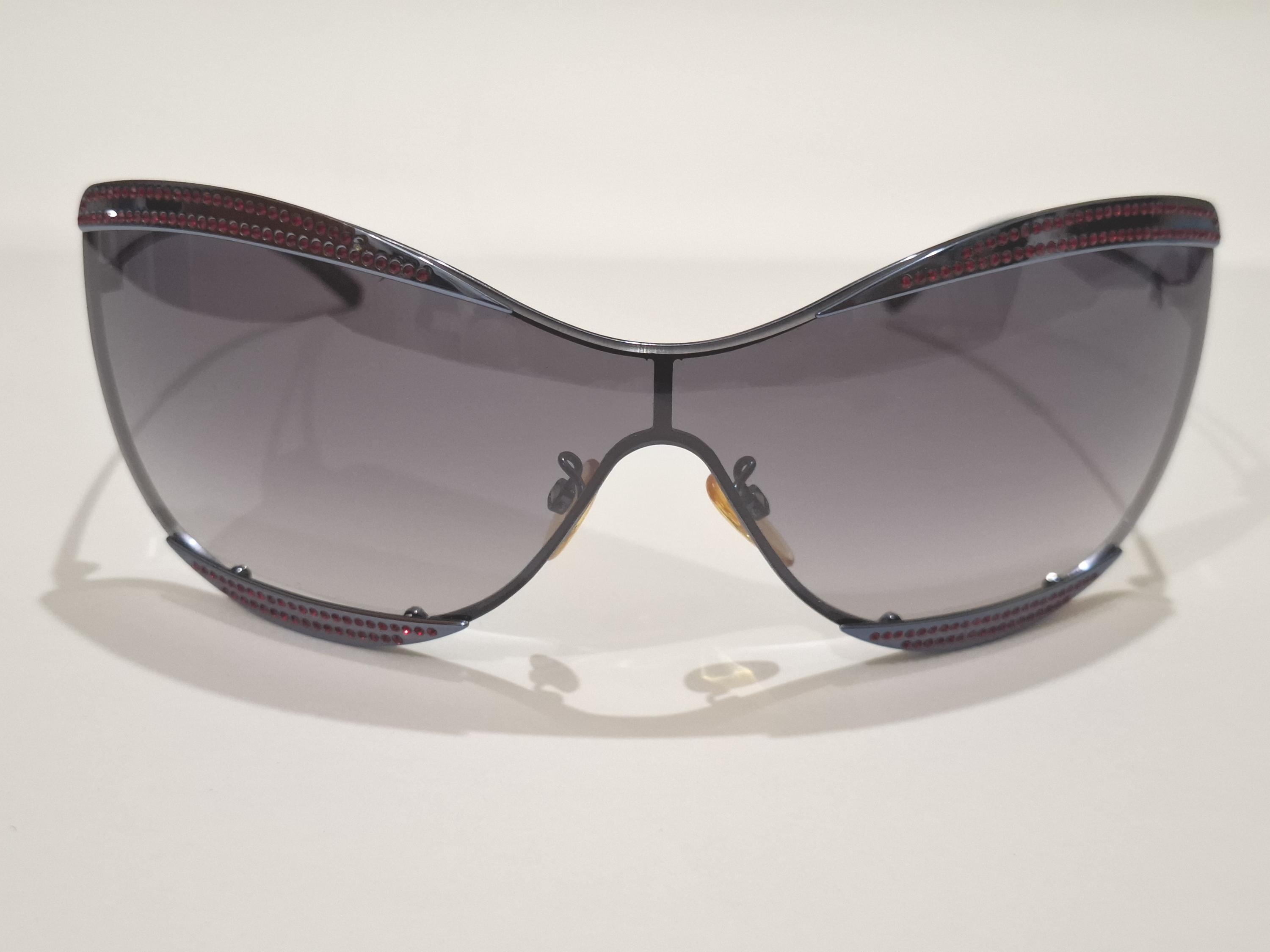 Y2K 2000s Jean Paul Gaultier Shield Sunglasses 036s Blue Gunmetal