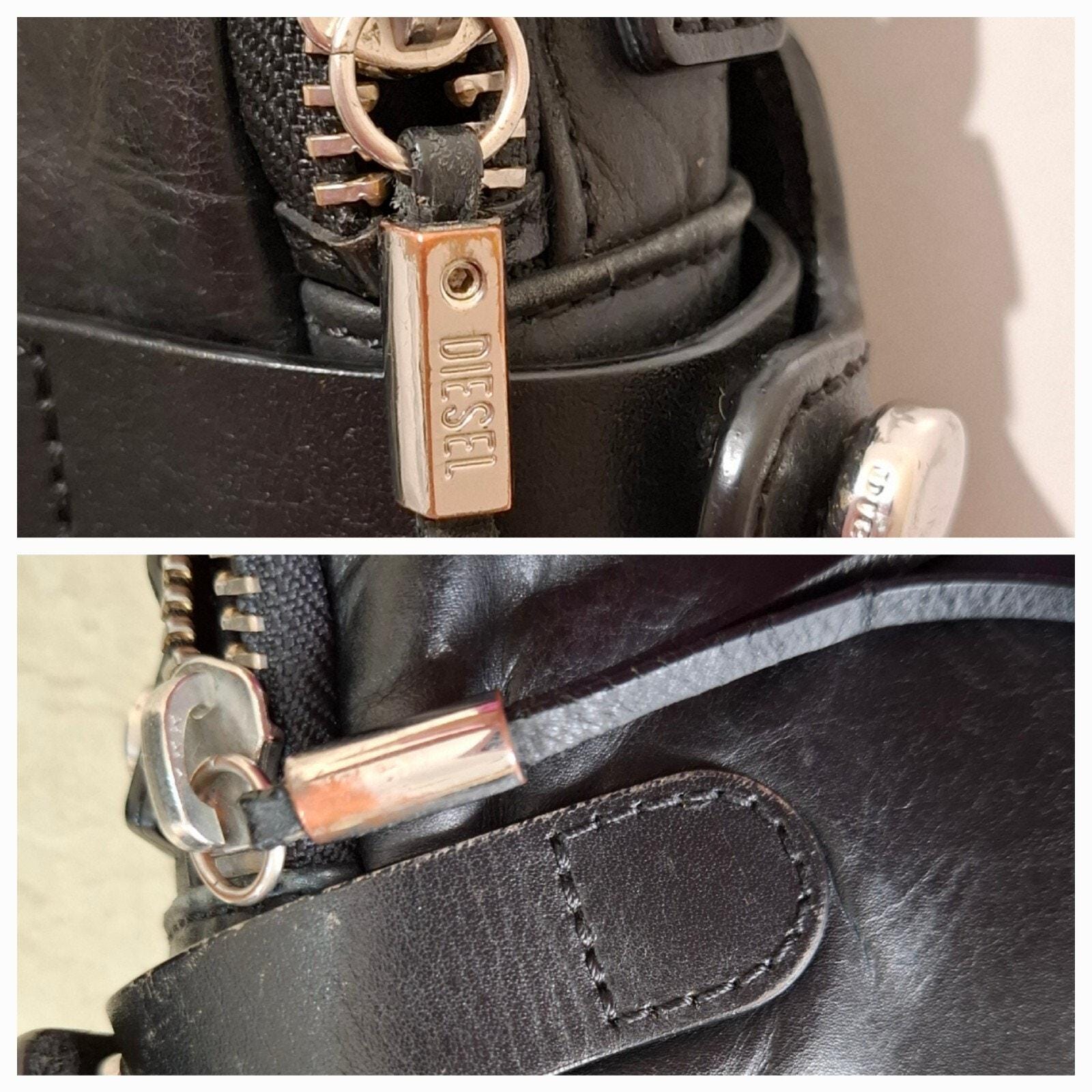 【y2k】DIESEL handbag shoulderbag studs Diesel Leather Studs Shoulder Bag Y2K Compact Versatile