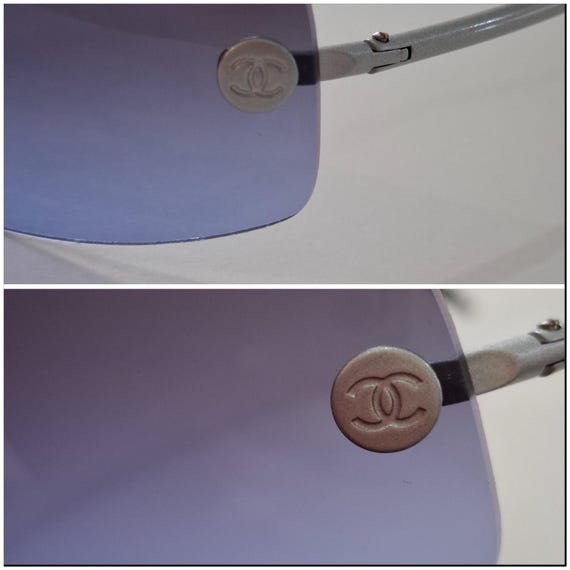 Vintage 90s Chanel Rimless Sunglasses 4035 C167/79 – Purple