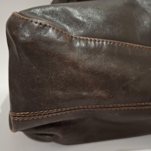 Vintage Valentino Garavani Hobo Brown Handbag with Bow image 11