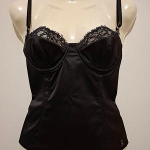 Vintage Y2K John Galliano Black Lace Corset - Size 40 IT