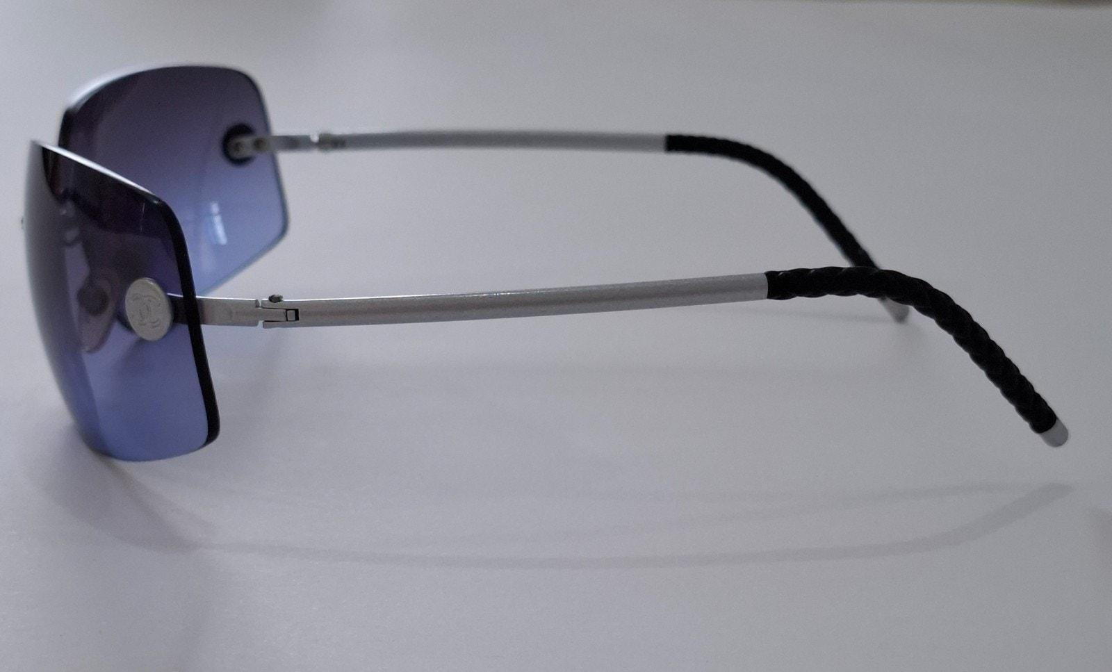 Vintage 90s Chanel Rimless Sunglasses 4035 C167/79 – Purple