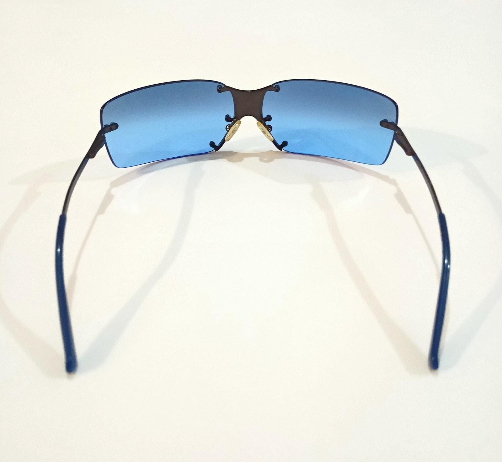 New Old Stock Authentic 
Vintage Celine SC1033 Shield Sunglasses Y2K Vintage Υ2κ Celine Blue Tint SC1033 568X Rimless Sunglasses  main image 3