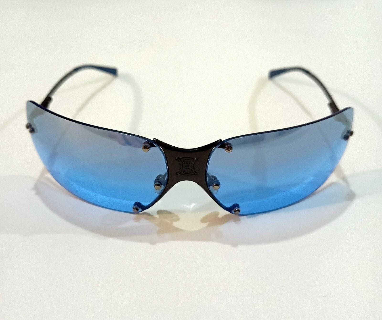 Vintage Υ2κ Celine Blue Tint SC1033 568X Rimless Sunglasses  display picture 3