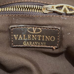 Vintage Valentino Garavani Hobo Brown Handbag with Bow image 5
