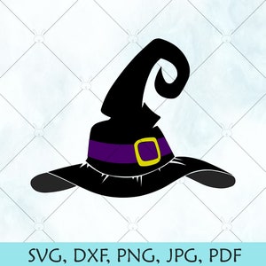 Witch Hat SVG / Witch SVG / Witch Vector / Black Hat png / Halloween Cut File for Cricut Silhouette and Brother
