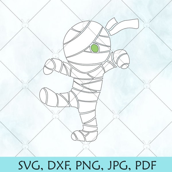 Mummy SVG /  Halloween SVG / Cute Mummy  SVG / Halloween Vector / Cricut Silhouette Brother cut files download