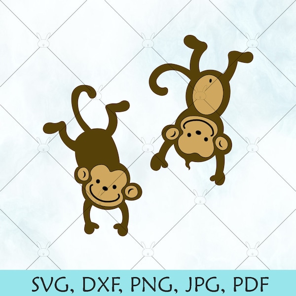 Monkeys SVG / Monkey SVG / Baby Monkey Silhouette / Monkey Vector / Baby Monkey Svg / svg Files for Cricut Silhouette and Brother