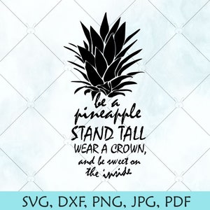 Ananaskroon SVG / ananas gesneden bestand / draag een kroon silhouet / ananas gezegde Vector / PNG / SVG-bestanden Cricut silhouet en broer