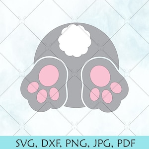 Bunny Bum SVG / Coda di coniglio SVG / Pasqua SVG / Sedere di coniglio / Vettore di coniglio / Piedi di coniglio svg / File di taglio Cricut Silhouette Brother da scaricare