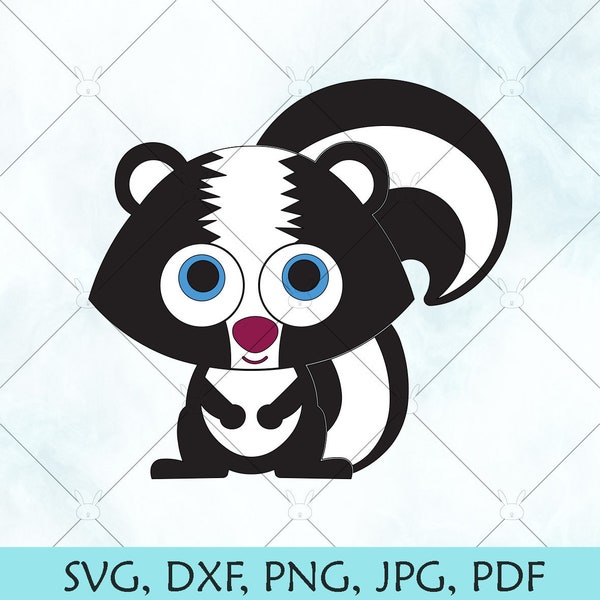 Skunk SVG / Baby Skunk SVG / Skunk Silhouette / Cute Skunk Vector / svg Files for Cricut and Brothe