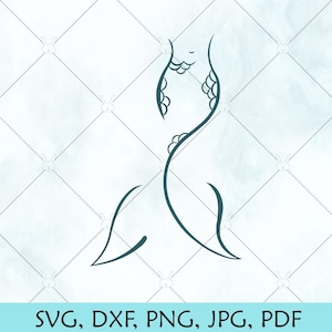Meerjungfrau Schwanz SVG / Meerjungfrau svg / Meerjungfrau Kontur SVG / Meerjungfrau Silhouette / Meerjungfrau Cricut / Cut File für Cricut Bruder und Silhouette