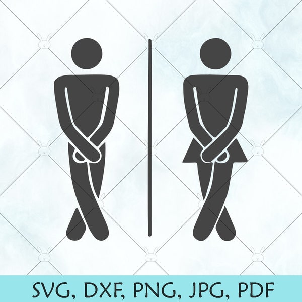 Bathroom Restroom SVG / Men and Women Washroom sign SVG / Vector cut file for Cricut Silhouette Brother download