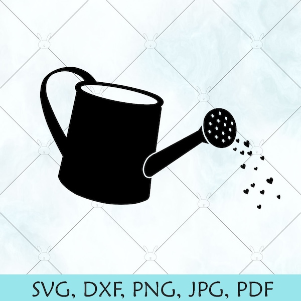 Watering Can SVG /  Gardening SVG / Plants SVG / heart watering can / Vector / Green Thumb / Cricut Silhouette Brother cut files download