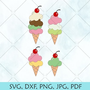 Ice Cream Cone SVG / Ice Cream SVG / Ice Cream Cones PNG / Silhouette / Vector / Cricut Silhouette Brother cut files download