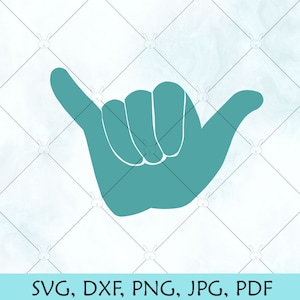 Mano Shaka SVG / Letrero colgante SVG / Shaka SVG / Silueta de surf / Vector / Descarga de archivo de corte de Cricut Silhouette Brother