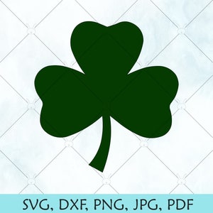 Four Leaf Clover Instant Digital Download, SVG, PNG, JPG Files, Hand Drawn,  St. Patricks Day Inspired Clipart 