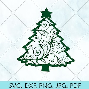 Christmas Tree SVG /  Christmas SVG / Winter Tree outline SVG / Vector / Cricut Silhouette Brother cut files download