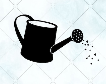 Watering Can SVG /  Gardening SVG / Plants SVG / heart watering can / Vector / Green Thumb / Cricut Silhouette Brother cut files download