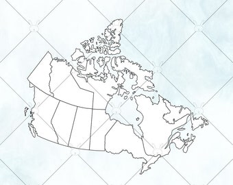 Mapa Kanady SVG / Kanada SVG / Mapa prowincji Kanady Wektor / Oh Canada png / Plik do cięcia dla Cricut Silhouette i Brother