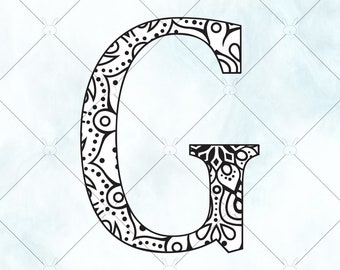 G Mandala letter SVG / Monogram Mandala G SVG / Letter G SVG files / svg files for Cricut and Silhouette / Instant Download /