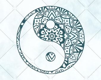 Yin-yang Print SVG / Yin and yang SVG / Yin Yang Silhouette /  Vector / Yin and yang mandala Zentange Svg / svg Files for Cricut and Brother