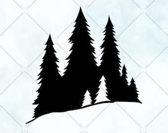Tree Silhouette  / Pine Tree Silhouette SVG / Pine Tree cut file / Pine Tree Vector / SVG Files download for Cricut Silhouette and Brother