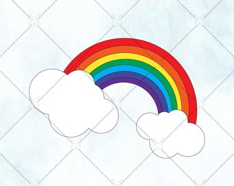 Rainbow SVG / Clouds SVG / Rainbow Silhouette / Rainbow Vector / svg Files for Cricut and Brother