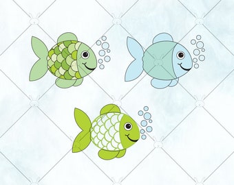 Fisch SVG / Süßer Fisch SVG / kleine Fische Silhouette / Fisch Vektor / Fisch Schneidedatei / SVG Files Cricut Silhouette und Brother