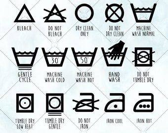 Laundry Symbols Svg Etsy