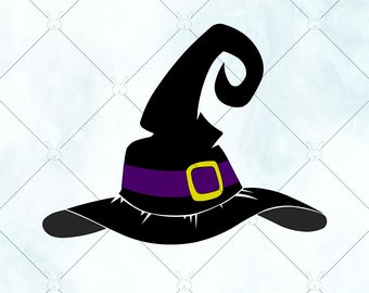 Witch Hat SVG / Witch SVG / Witch Vector / Black Hat png / Halloween Cut File for Cricut Silhouette and Brother