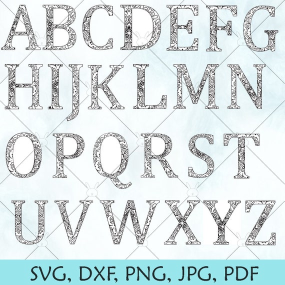 Download Monogram Mandala Letters Svg Alphabet Svg Files Svg Files Etsy